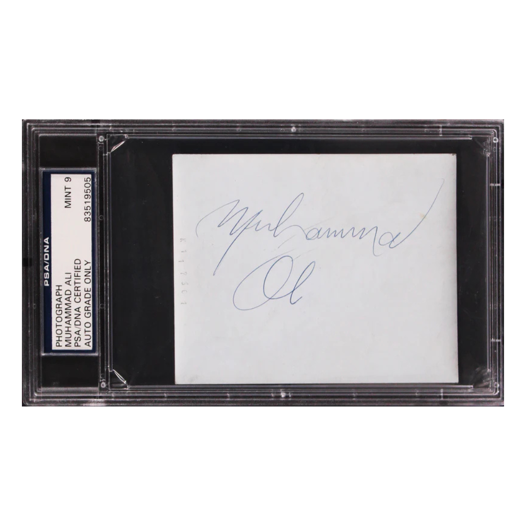 Muhammad Ali Signed Boxing Photo - PSA 9 Autograph